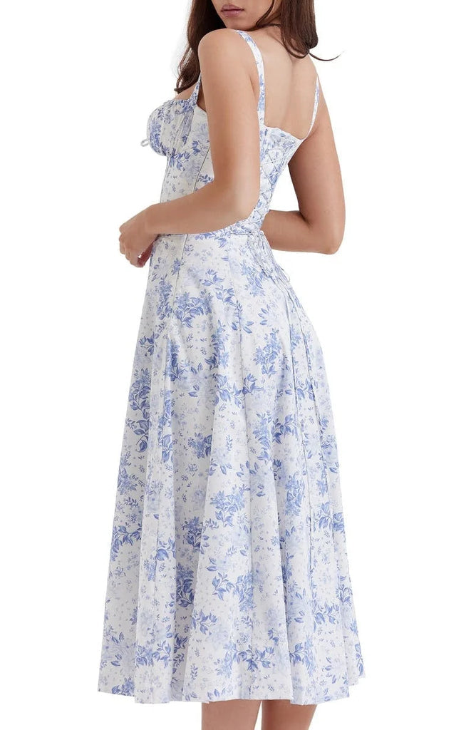 UrbanVibe™ FLORAL MIDRIFF WAIST SHAPER DRESS