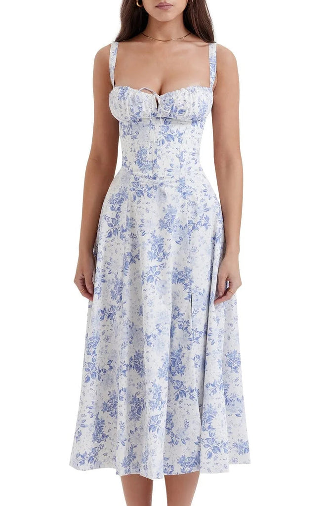 UrbanVibe™ FLORAL MIDRIFF WAIST SHAPER DRESS