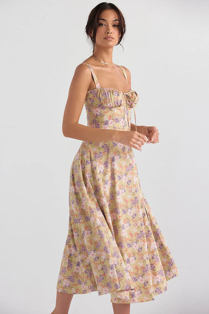 UrbanVibe™ FLORAL MIDRIFF WAIST SHAPER DRESS