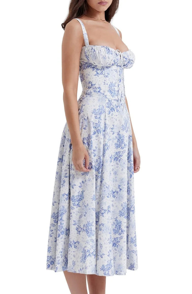 UrbanVibe™ FLORAL MIDRIFF WAIST SHAPER DRESS