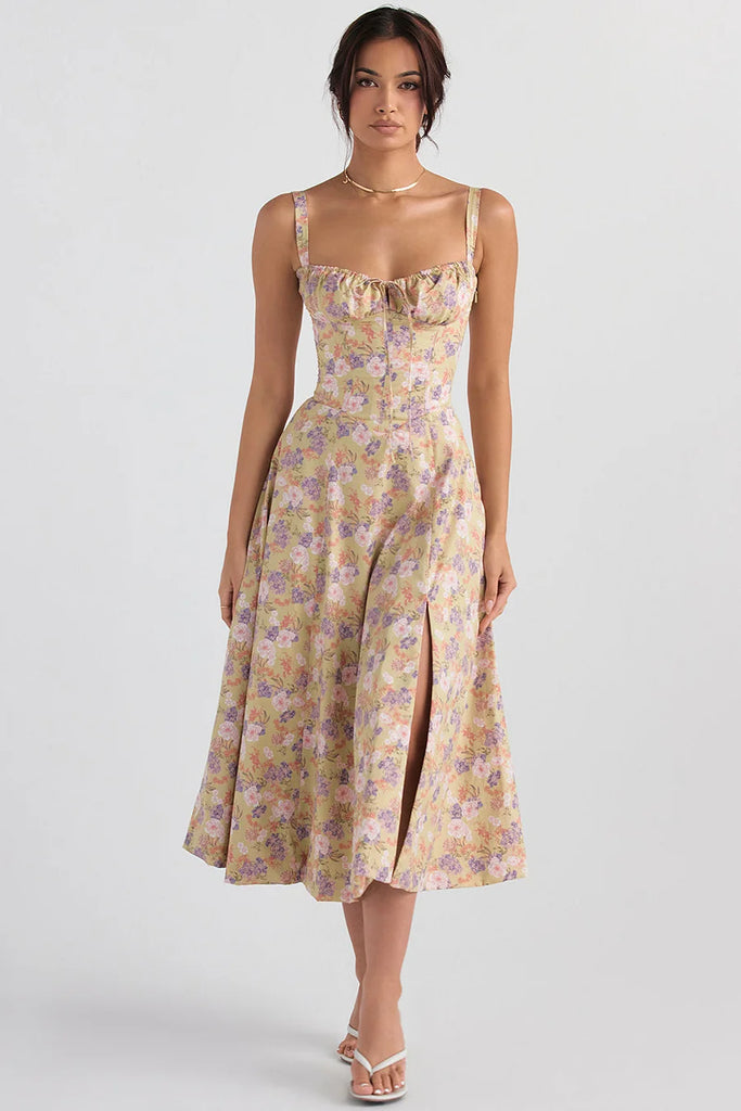UrbanVibe™ FLORAL MIDRIFF WAIST SHAPER DRESS