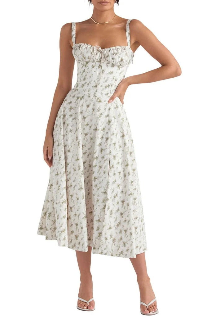 UrbanVibe™ FLORAL MIDRIFF WAIST SHAPER DRESS