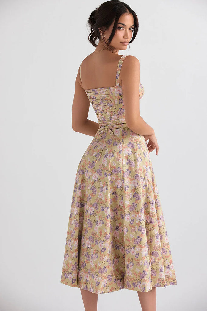 UrbanVibe™ FLORAL MIDRIFF WAIST SHAPER DRESS