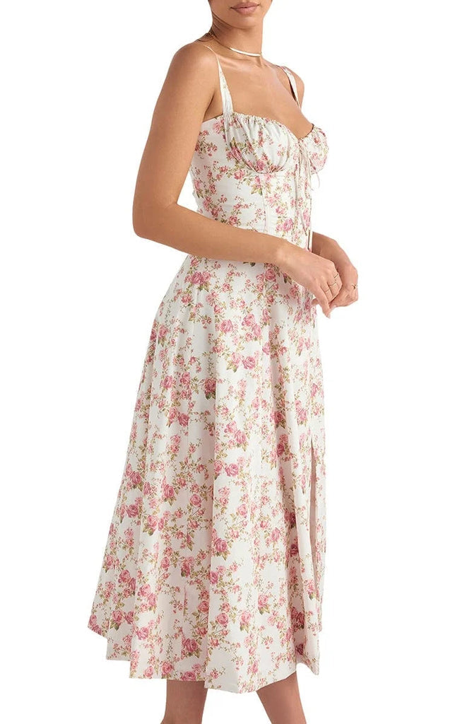 UrbanVibe™ FLORAL MIDRIFF WAIST SHAPER DRESS