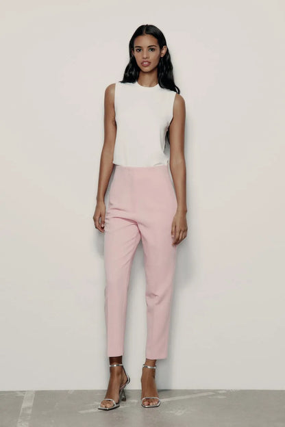 High waist tailored pants